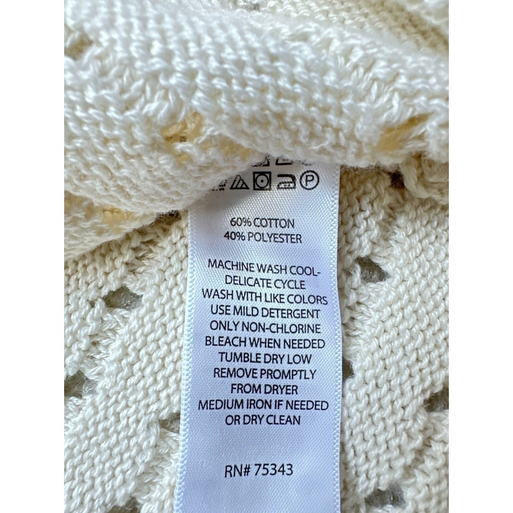 Joie Collared Eyelet Split V Neckline Sweater Siz… - image 8